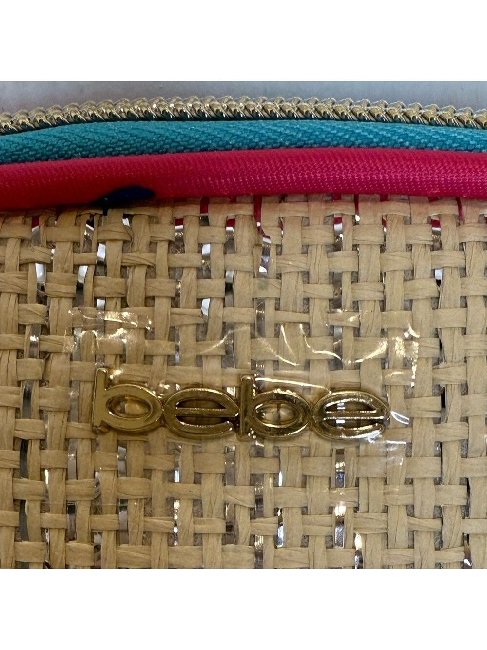 BEBE COSMETIC BAG SEMI CIRCULAR WITH BLUE AND PINK TRIM - Picture 10 of 11